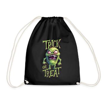 Halloween Monster Trick Or Treat Spooky Horror - Drawstring Bag - black - Front