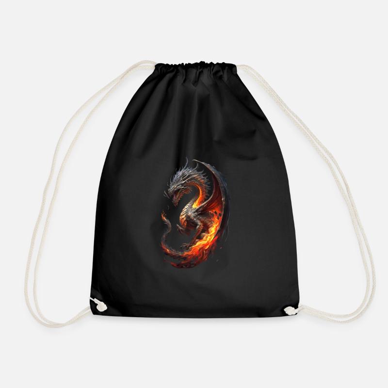 Drache Feuer - Turnbeutel - Schwarz