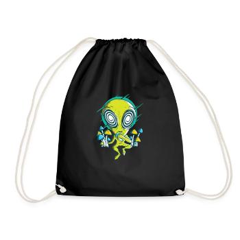 Alien mit Pilzen Hypnose. - Turnbeutel - Schwarz - Vorne