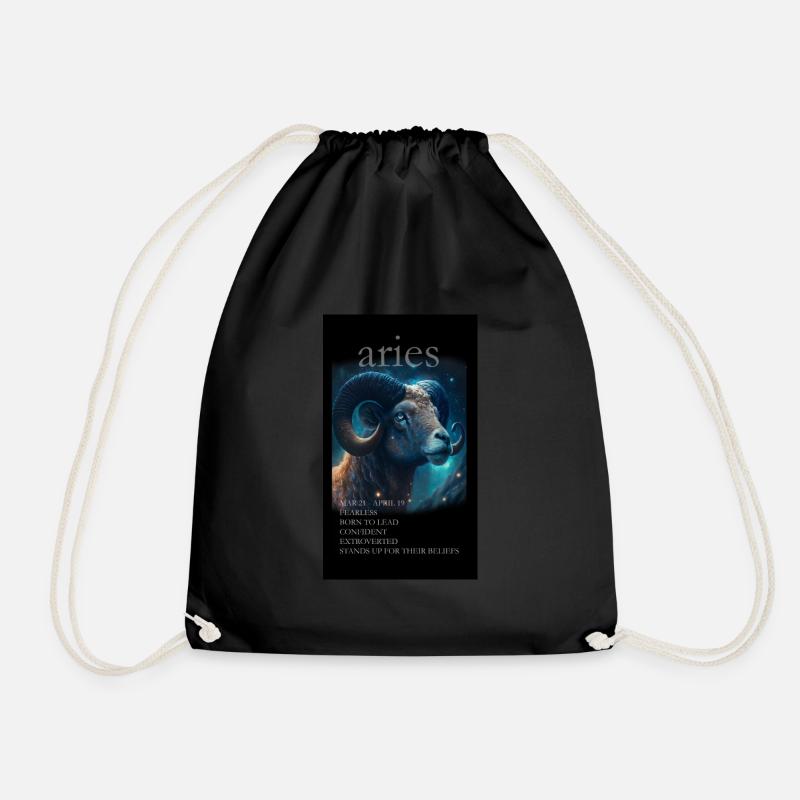 ARIES - Drawstring Bag - black