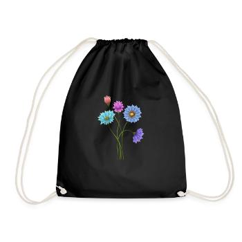 fleurs - Sac de sport léger - noir - Devant