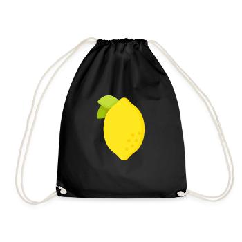 lemon - Drawstring Bag - black - Front