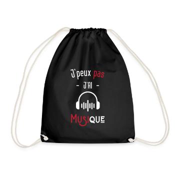 j'peux pas j'ai musique - Sac de sport léger - noir - Devant