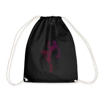 Kickboxen Kickbox Boxing Damen Kickboxer - Turnbeutel - Schwarz - Vorne