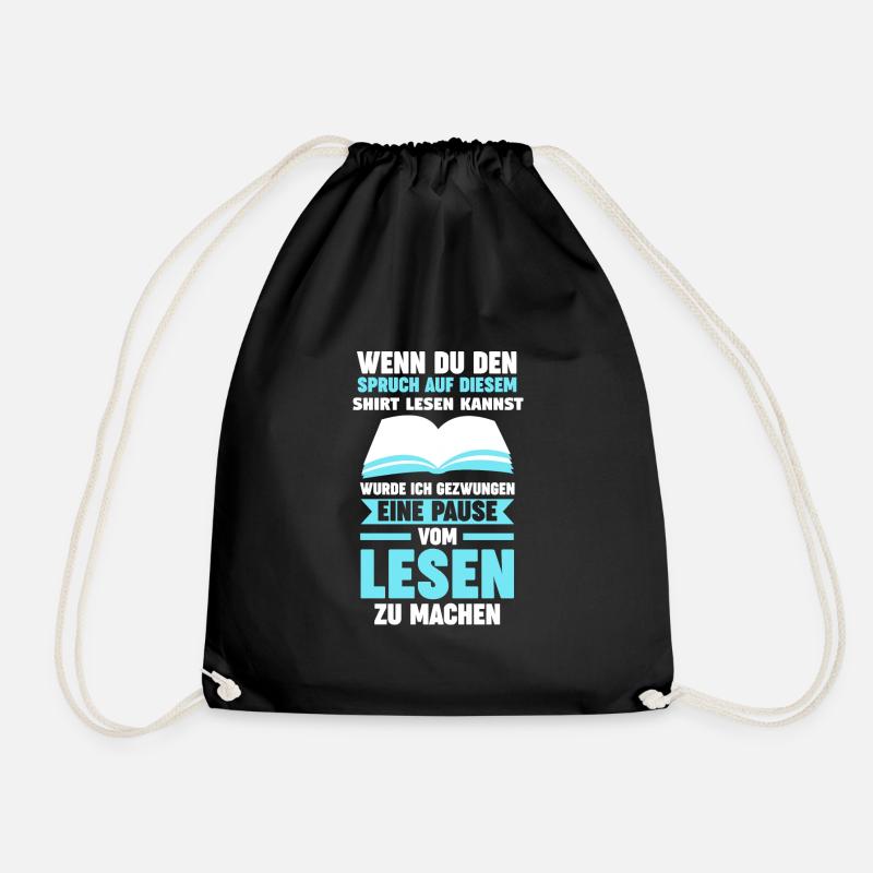 Lesen Bücher Leser Geschenk - Turnbeutel - Schwarz