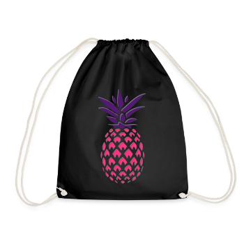 ANANAS STYLIZED - Drawstring Bag - black - Front
