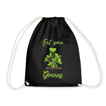 Eat Your Greens Farmer Gardener Microgreen Grower - Turnbeutel - Schwarz - Vorne