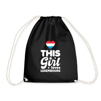 Luxembourg Flag Luxembourg flag Home - Drawstring Bag - black - Front