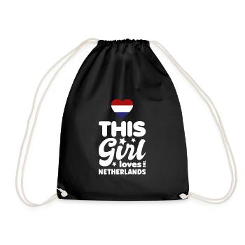 Netherlands Flag Holland Dutch flag - Drawstring Bag - black - Front