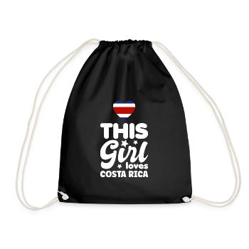 Costa Rica Flag Used Look Flag Vintage Home - Drawstring Bag - black - Front
