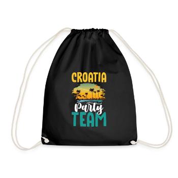 Croatia Party Team - Drawstring Bag - black - Front