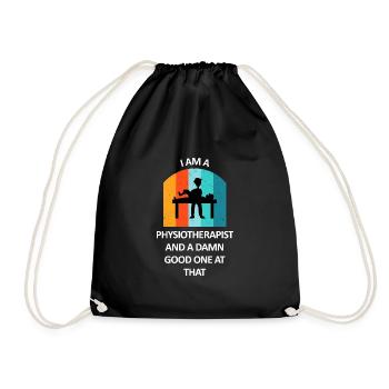 Physiotherapist Humorous Gift Saying Funny - Drawstring Bag - black - Front