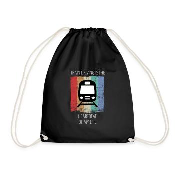 Train Railway Railroad Worker Trains Train Driver - Drawstring Bag - black - Front
