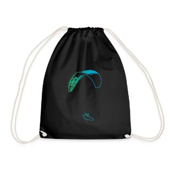 Paraglider Gleitschirmflieger Paragleiter outline - Turnbeutel - Schwarz - Vorne