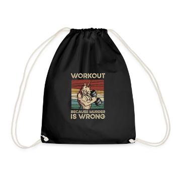 Workout Because Muder Is Wrong Licorne Unicorn - Sac de sport léger - noir - Devant