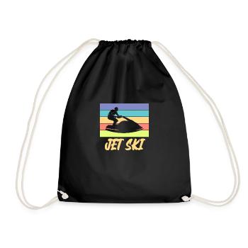 jet ski - Drawstring Bag - black - Front
