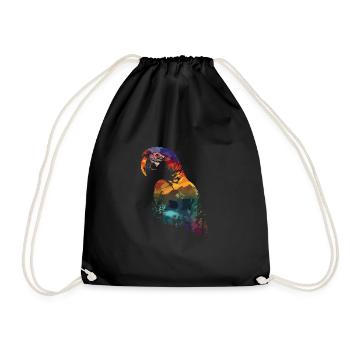 Parrot Bird Macaw Wilderness - Drawstring Bag - black - Front