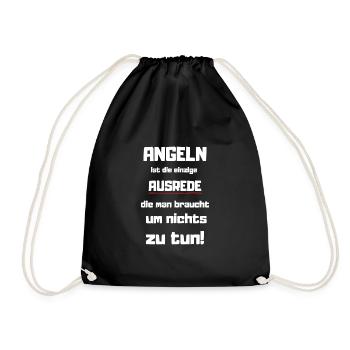 Angeln Angler - Turnbeutel - Schwarz - Vorne