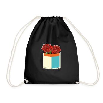 Botanique Nature Floral Cadeau Chest Poche Roses - Sac de sport léger - noir - Devant