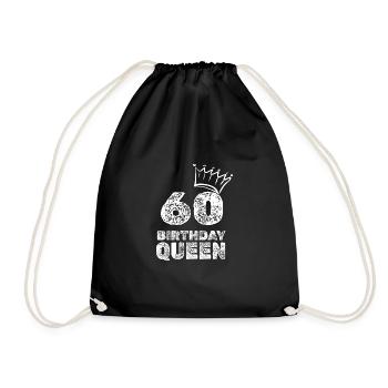Age 60 - Drawstring Bag - black - Front