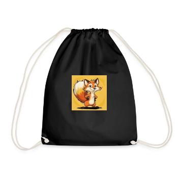 Cute Cartoon Fox - Turnbeutel - Schwarz - Vorne