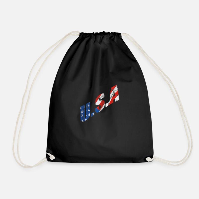 USA - Drawstring Bag - black