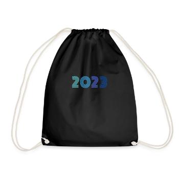 Year 2023 - Drawstring Bag - black - Front
