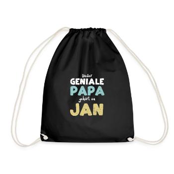 Dieser Geniale Papa Gehört Zu Jan - Turnbeutel - Schwarz - Vorne