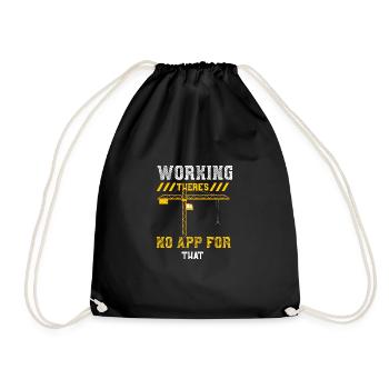 Working There's No App For That - Drawstring Bag - black - Front