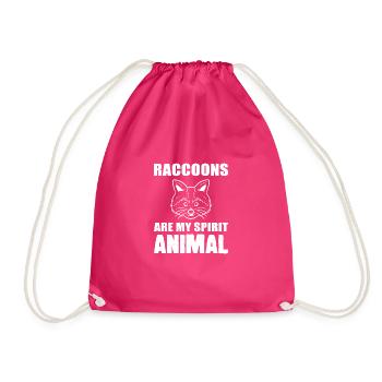 Raccoons Intelligent Person Gift - Drawstring Bag - fuchsia - Front