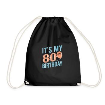 80th birthday 80 years old - Drawstring Bag - black - Front