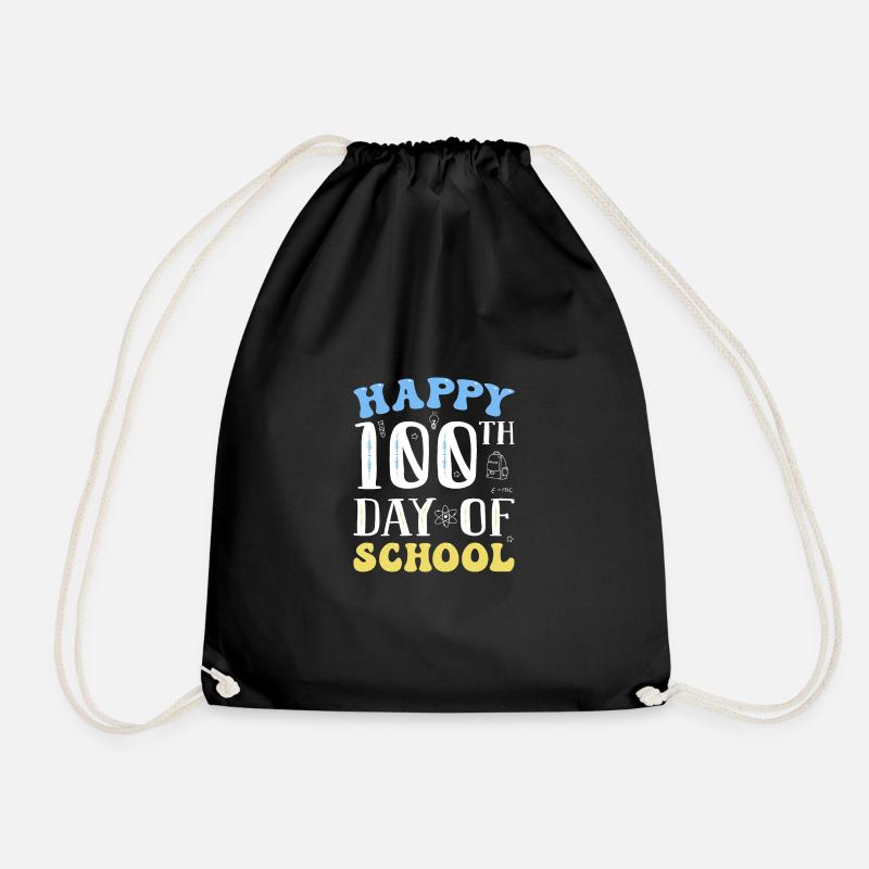 100 Days Of School - Drawstring Bag - black