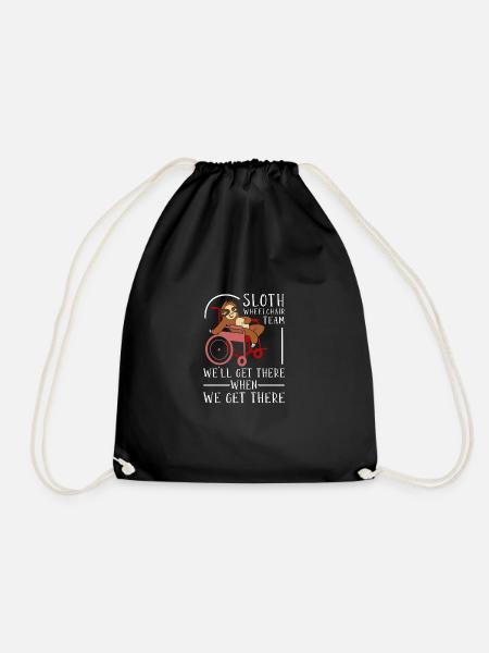 Wheelchair wheelchair access - Drawstring Bag - black