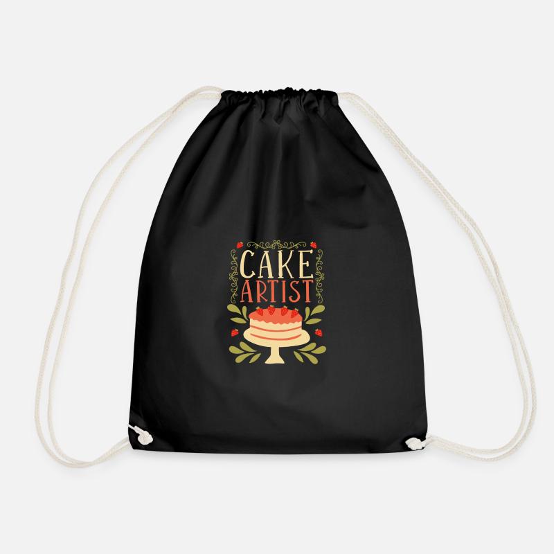Kuchen backen Bäcker Konditor - Turnbeutel - Schwarz