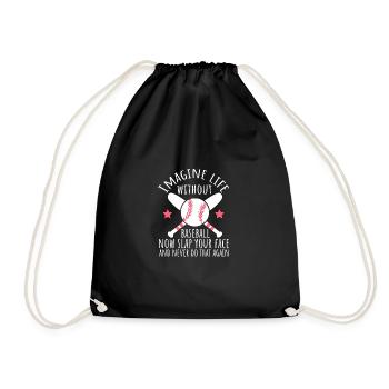 Baseball player Baseball - Drawstring Bag - black - Front