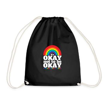 Mental Health Mentale Gesundheit - Drawstring Bag - black - Front