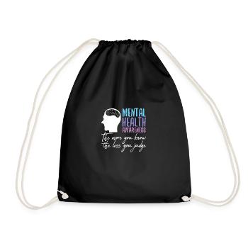 Mental Health Mentale Gesundheit - Drawstring Bag - black - Front