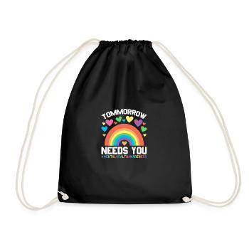 Mental Health Mentale Gesundheit - Drawstring Bag - black - Front