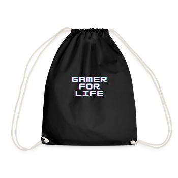Gamer Shirt - Turnbeutel - Schwarz - Vorne