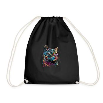 Colorful American Shorthair Cat Gaze - Turnbeutel - Schwarz - Vorne