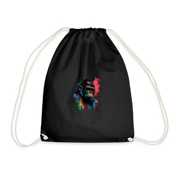 Gorille coloré Splash Art Expression - Sac de sport léger - noir - Devant