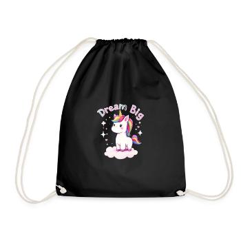 Dream Big Unicorn Inspiration for Unicorn Lovers - Drawstring Bag - black - Front