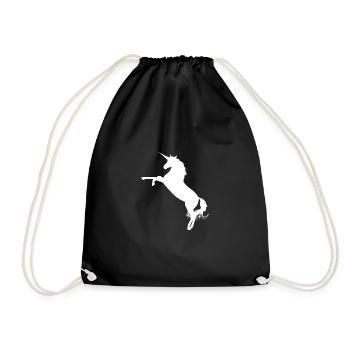 Schlichtes Einhorn Geschenkidee - Turnbeutel - Schwarz - Vorne