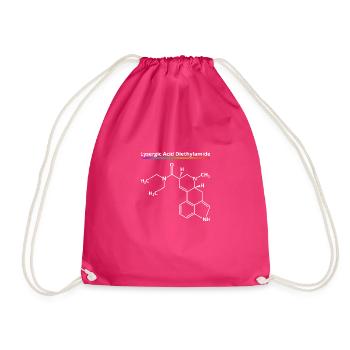 LSD Molecule Bicycle Day Acid Chemistry Drugs Drug - Drawstring Bag - fuchsia - Front