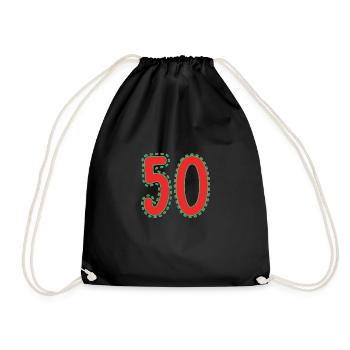 50. 50 YEARS. 50th ANNIVERSARY. 50 YEARS ANNIVERSARY. - Drawstring Bag - black - Front