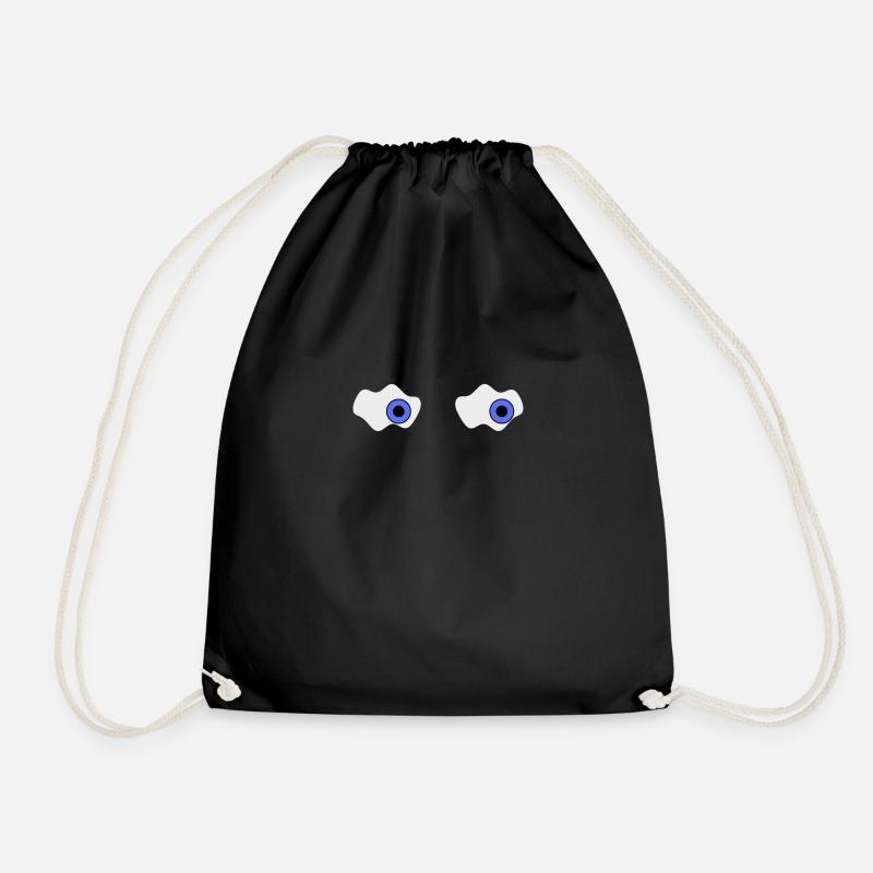 Crazy eyes - Drawstring Bag - black