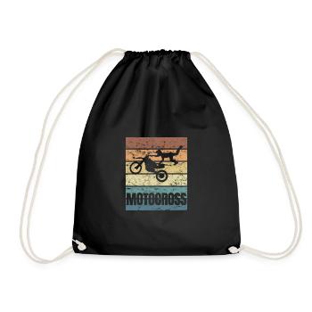 Motorcross Motorsport Motorcycling Dirtbike - Drawstring Bag - black - Front