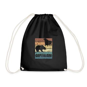 Capitalism Stock Exchange Stock Market Bear Market Stocks - Drawstring Bag - black - Front