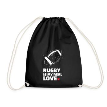 Ich Liebe Rugby - Turnbeutel - Schwarz - Vorne