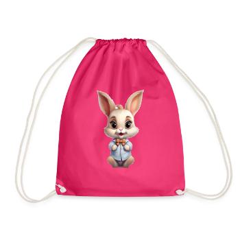 Cute Rabbit Baby - Drawstring Bag - fuchsia - Front